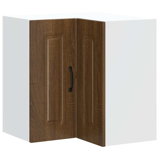 Kitchen Wall Corner Cabinet "Kalmar" Brown Oak Engineered Wood