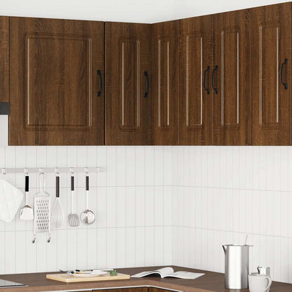 Kitchen Wall Corner Cabinet "Kalmar" Brown Oak Engineered Wood