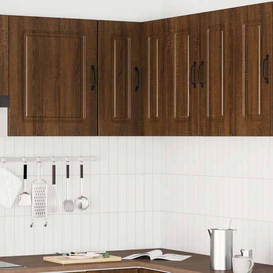 Kitchen Wall Corner Cabinet "Kalmar" Brown Oak Engineered Wood