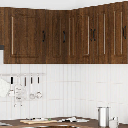 Kitchen Wall Corner Cabinet "Kalmar" Brown Oak Engineered Wood