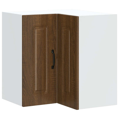 Kitchen Wall Corner Cabinet "Kalmar" Brown Oak Engineered Wood