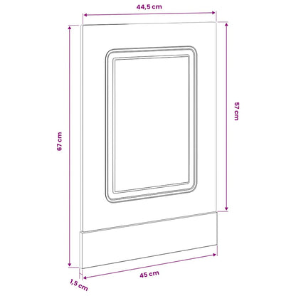 Dishwasher Panel Kalmar High Gloss White 45x1.5x57 cm Engineered Wood