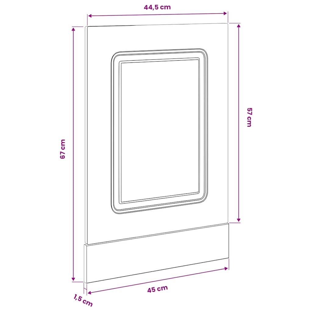 Dishwasher Panel Kalmar Concrete Grey 45x1.5x57 cm Engineered Wood
