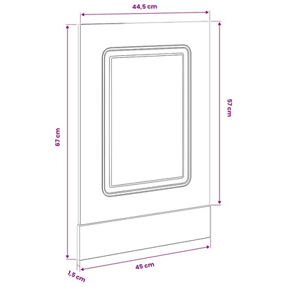 Dishwasher Panel Kalmar Concrete Grey 45x1.5x57 cm Engineered Wood