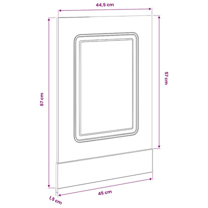 Dishwasher Panel Kalmar Brown Oak 45x1.5x57 cm Engineered Wood