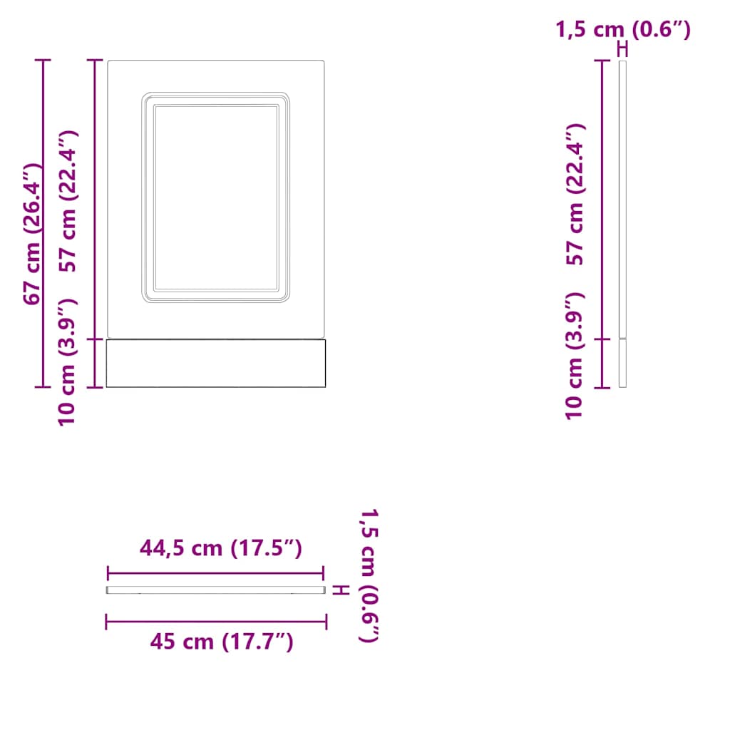 Dishwasher Panel Kalmar Artisan Oak 45x1.5x57 cm Engineered Wood