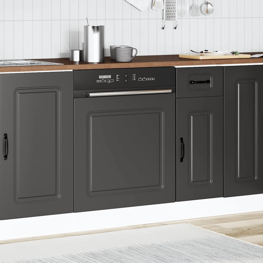Dishwasher Panel Kalmar Black 60x1.5x57 cm Engineered Wood