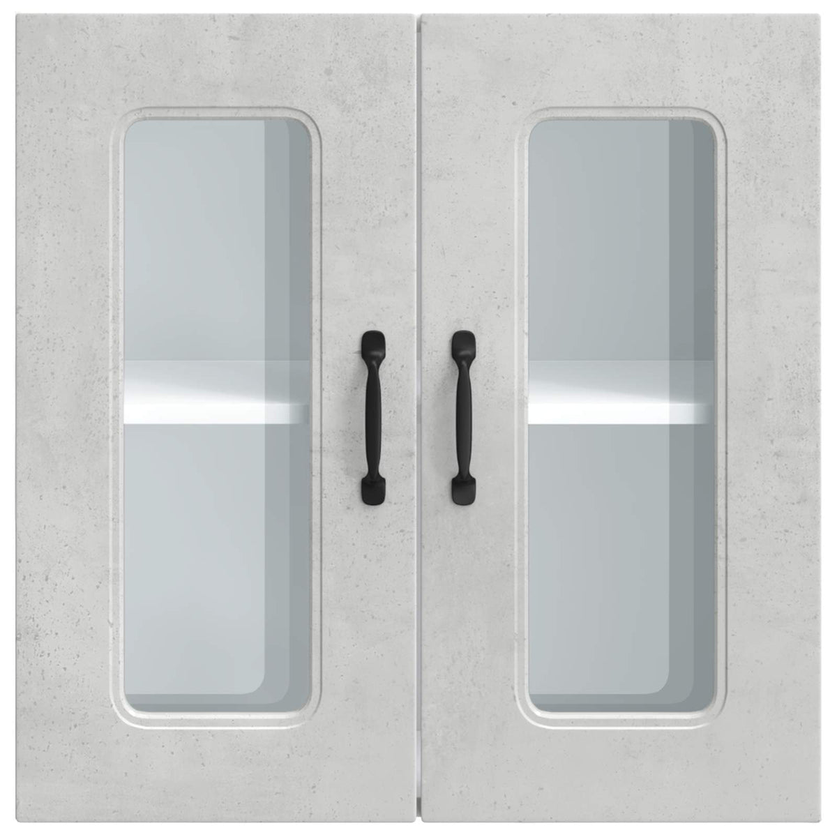 Kitchen Wall Cabinet with Glass Door "Kalmar" Concrete Grey