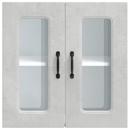 Kitchen Wall Cabinet with Glass Door "Kalmar" Concrete Grey