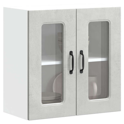 Kitchen Wall Cabinet with Glass Door "Kalmar" Concrete Grey