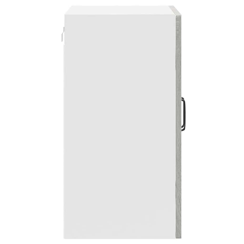Kitchen Wall Cabinet with Glass Door Kalmar Grey Sonoma Engineered Wood