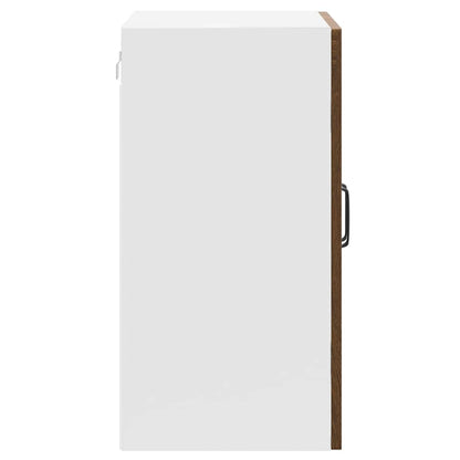 Kitchen Wall Cabinet with Glass Door Kalmar Brown Oak Engineered Wood