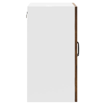 Kitchen Wall Cabinet with Glass Door Kalmar Old Wood Engineered Wood