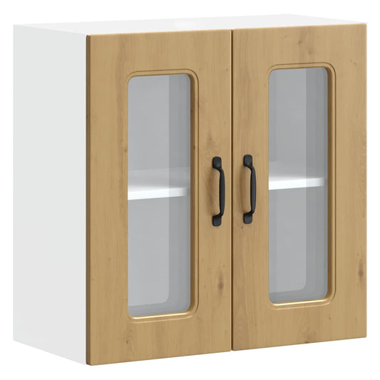 Kitchen Wall Cabinet with Glass Door "Kalmar" Artisan Oak