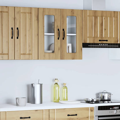 Kitchen Wall Cabinet with Glass Door "Kalmar" Artisan Oak