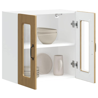 Kitchen Wall Cabinet with Glass Door Kalmar Artisan Oak Engineered Wood