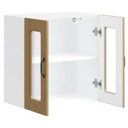 Kitchen Wall Cabinet with Glass Door Kalmar Artisan Oak Engineered Wood