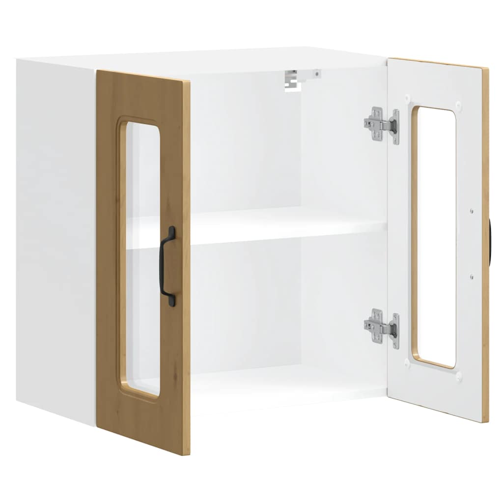 Kitchen Wall Cabinet with Glass Door "Kalmar" Artisan Oak