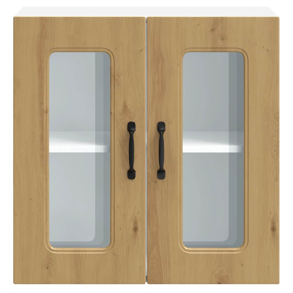 Kitchen Wall Cabinet with Glass Door "Kalmar" Artisan Oak