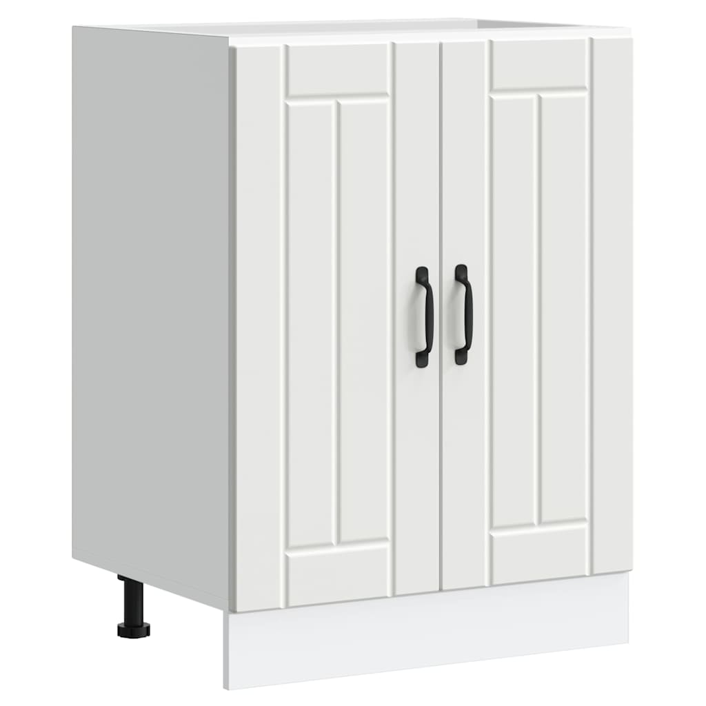 Sink Base Cabinet Lucca White Engineered Wood