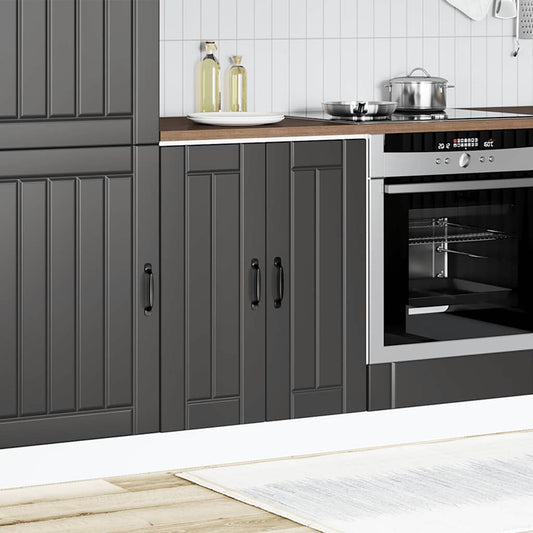 Sink Base Cabinet "Lucca" Black Engineered Wood