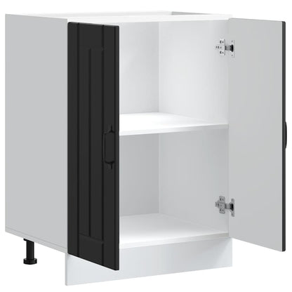 Sink Base Cabinet "Lucca" Black Engineered Wood