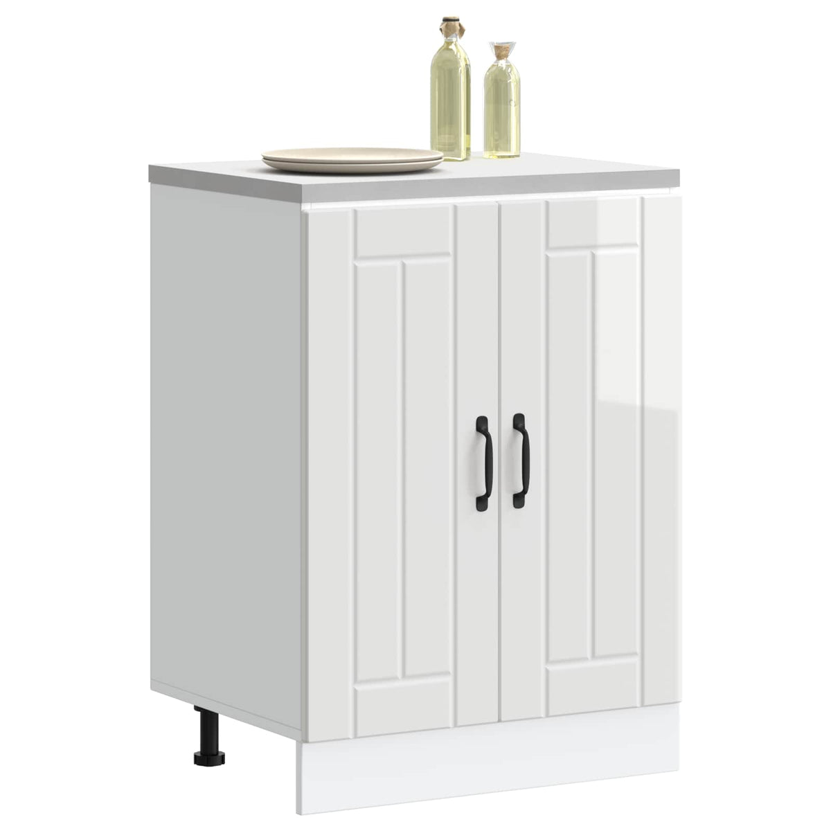Sink Base Cabinet "Lucca" High Gloss White Engineered Wood