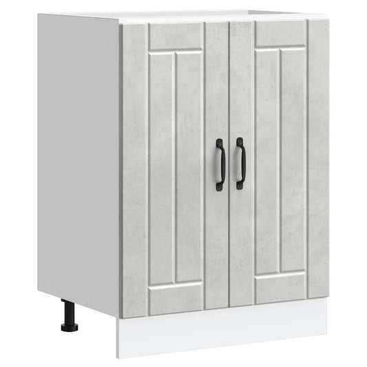 Sink Base Cabinet "Lucca" Concrete Grey Engineered Wood