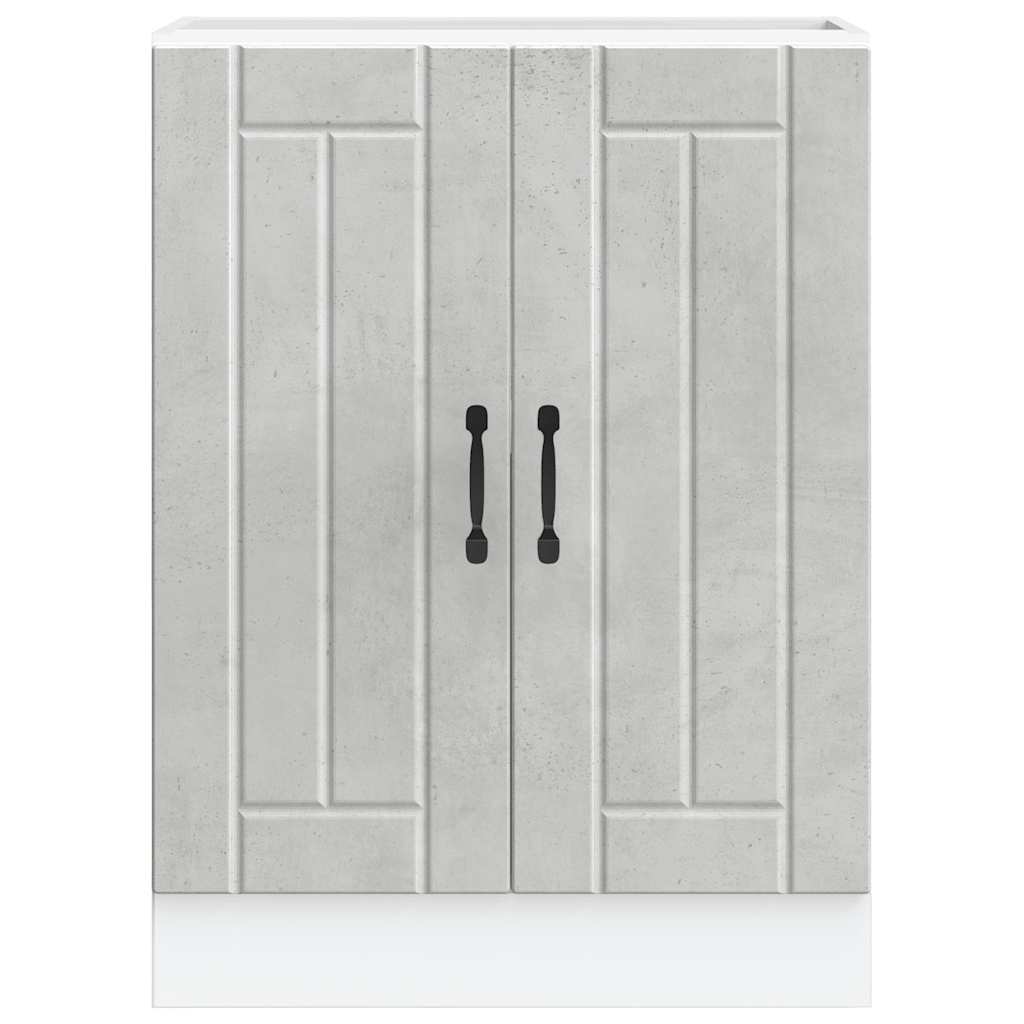 Sink Base Cabinet "Lucca" Concrete Grey Engineered Wood