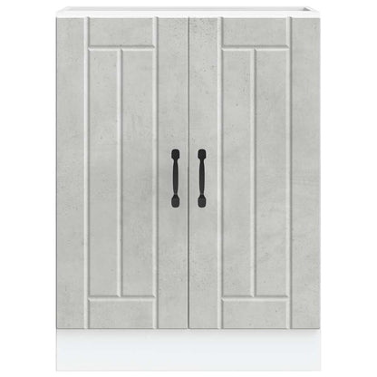 Sink Base Cabinet "Lucca" Concrete Grey Engineered Wood