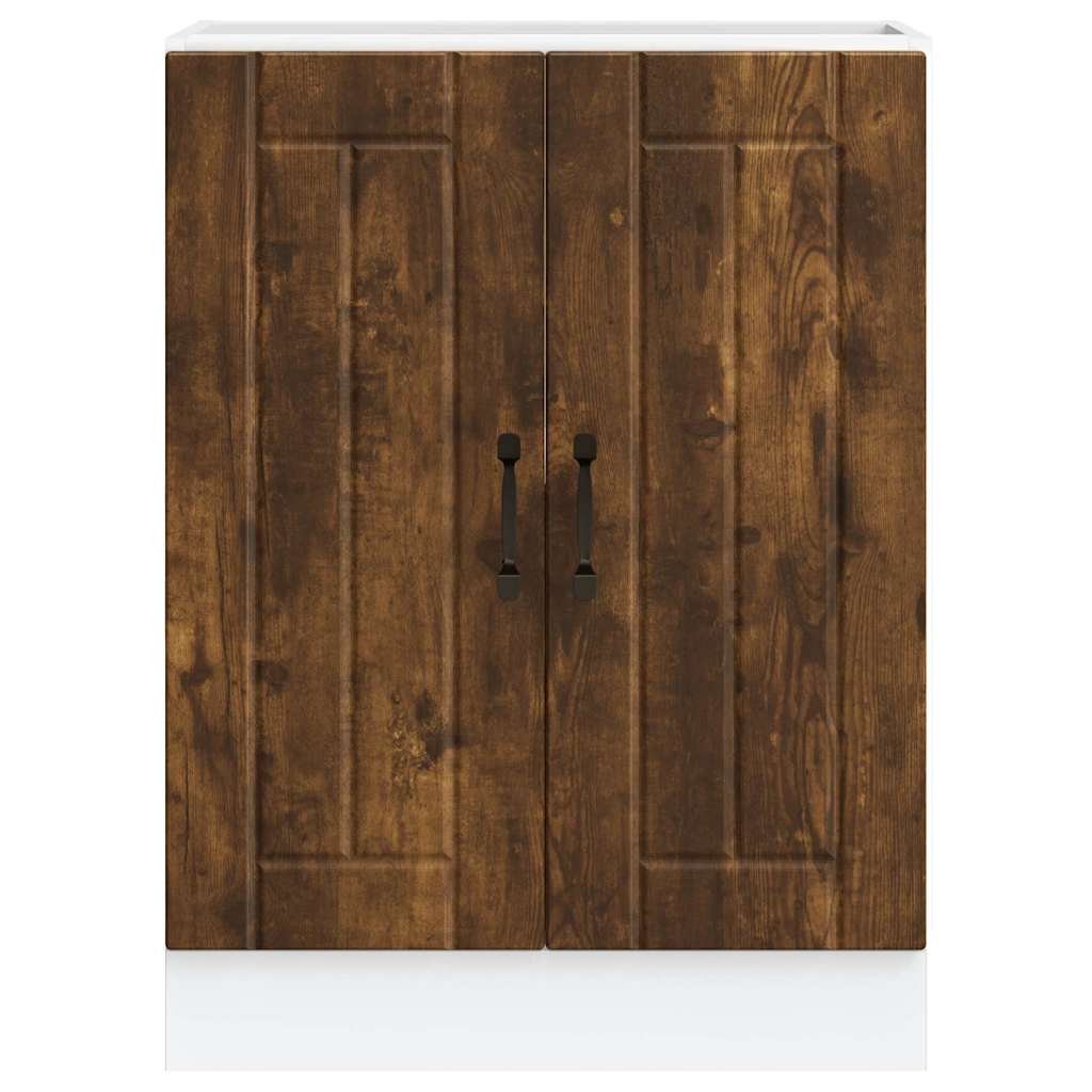 Sink Base Cabinet "Lucca" Smoked Oak Engineered Wood