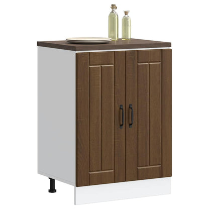 Sink Base Cabinet "Lucca" Brown Oak Engineered Wood