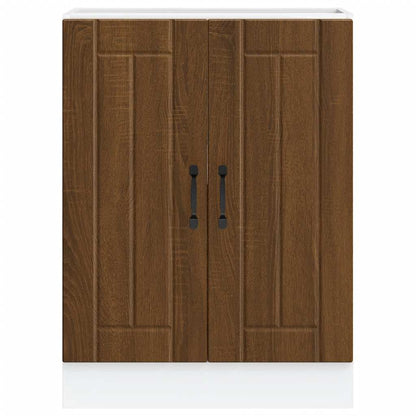 Sink Base Cabinet "Lucca" Brown Oak Engineered Wood