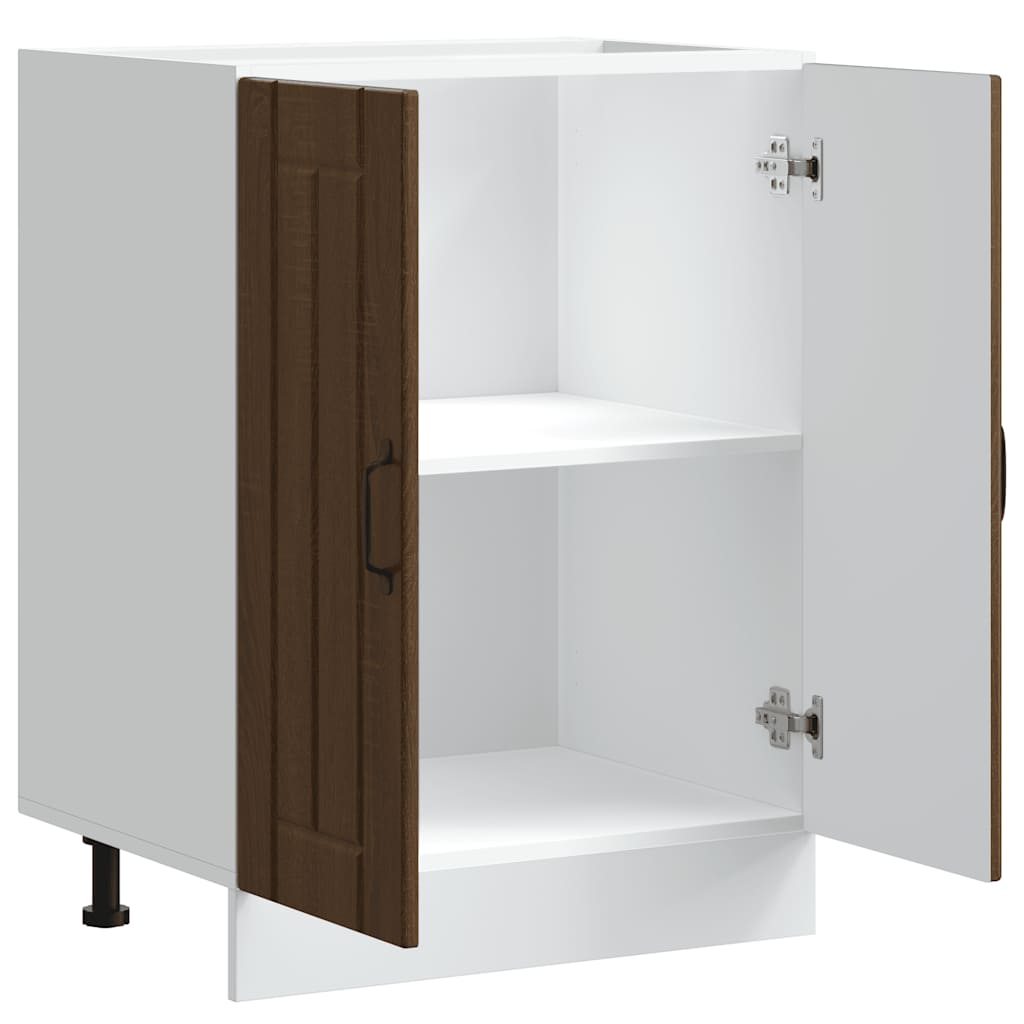 Sink Base Cabinet "Lucca" Brown Oak Engineered Wood