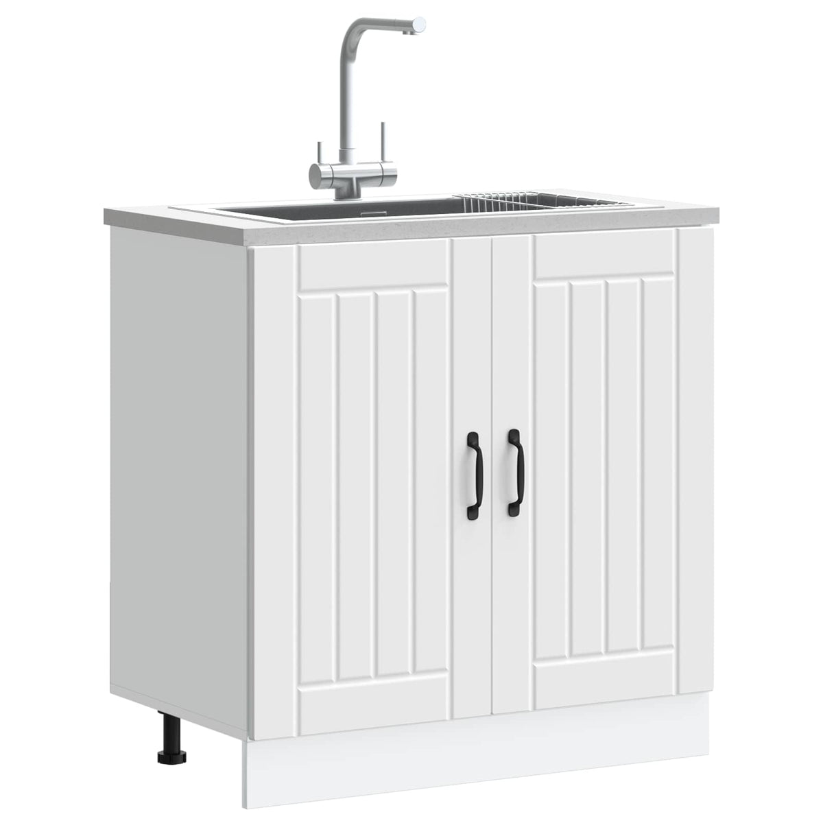 Sink Base Cabinet "Lucca" White Engineered Wood