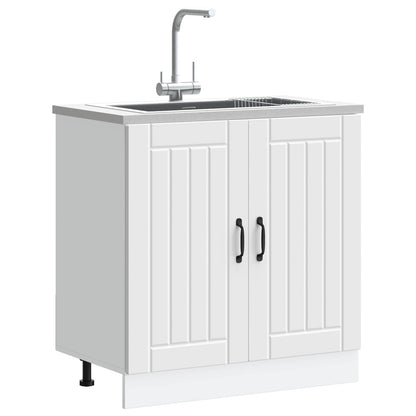 Sink Base Cabinet "Lucca" White Engineered Wood