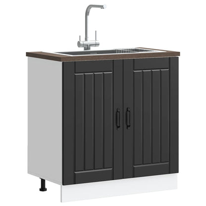 Sink Base Cabinet "Lucca" Black Engineered Wood