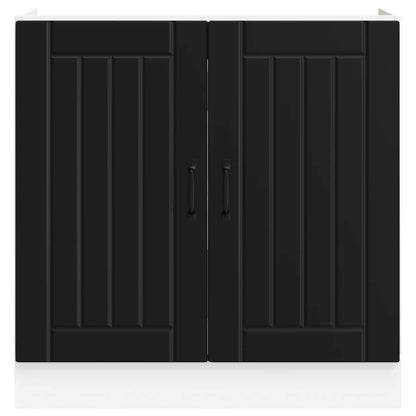Sink Base Cabinet "Lucca" Black Engineered Wood