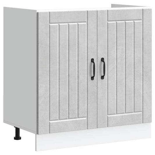 Sink Base Cabinet "Lucca" Concrete Grey Engineered Wood