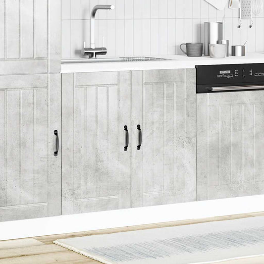 Sink Base Cabinet "Lucca" Concrete Grey Engineered Wood