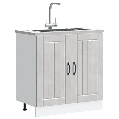Sink Base Cabinet "Lucca" Concrete Grey Engineered Wood