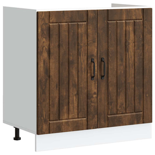 Sink Base Cabinet "Lucca" Smoked Oak Engineered Wood