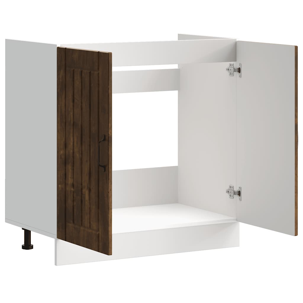 Sink Base Cabinet "Lucca" Smoked Oak Engineered Wood