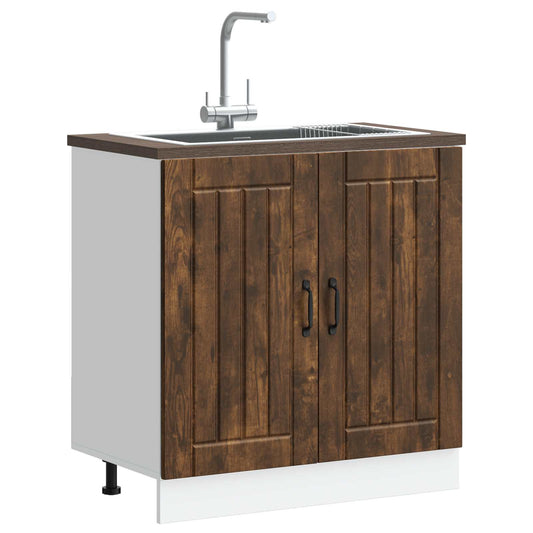 Sink Base Cabinet "Lucca" Smoked Oak Engineered Wood