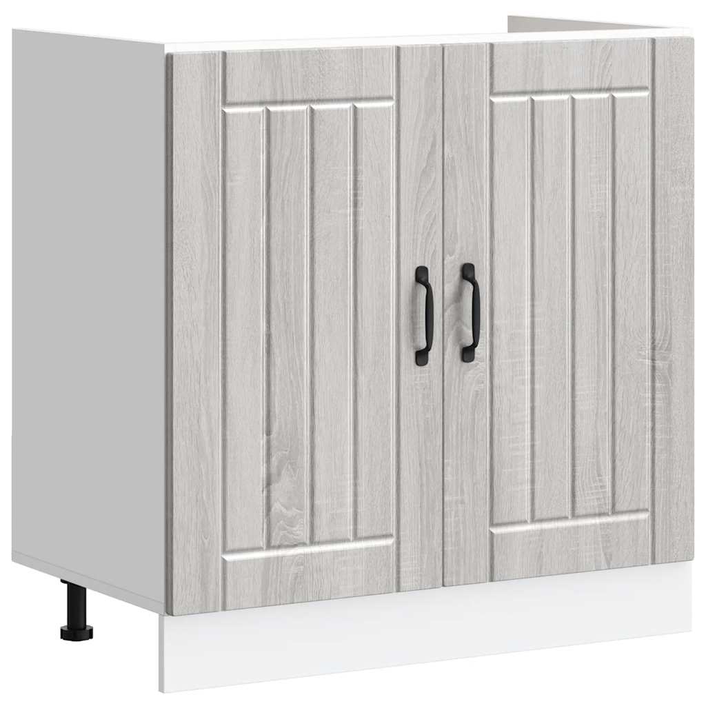 Sink Base Cabinet "Lucca" Grey Sonoma Engineered Wood