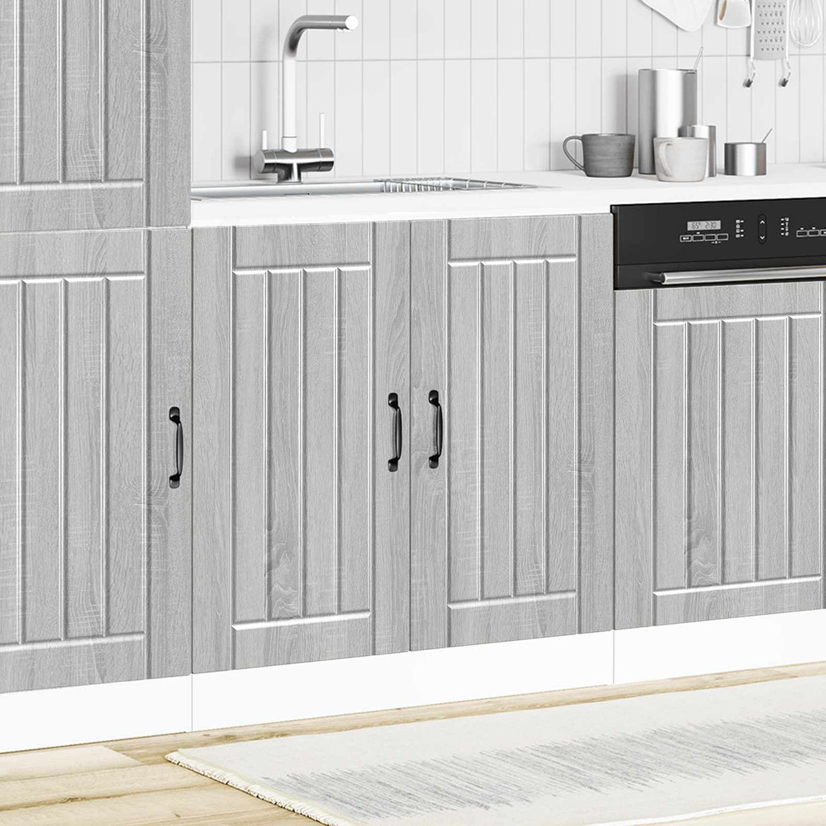 Sink Base Cabinet "Lucca" Grey Sonoma Engineered Wood