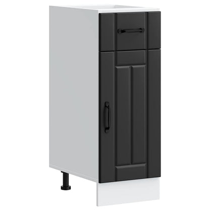 Kitchen Base Cabinet "Lucca" Black Engineered Wood