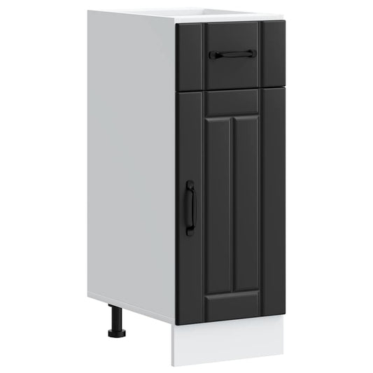 Kitchen Base Cabinet "Lucca" Black Engineered Wood