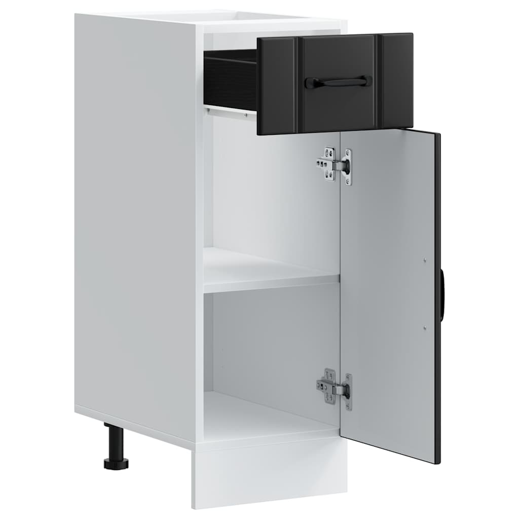 Kitchen Base Cabinet "Lucca" Black Engineered Wood