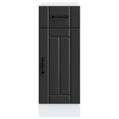 Kitchen Base Cabinet "Lucca" Black Engineered Wood